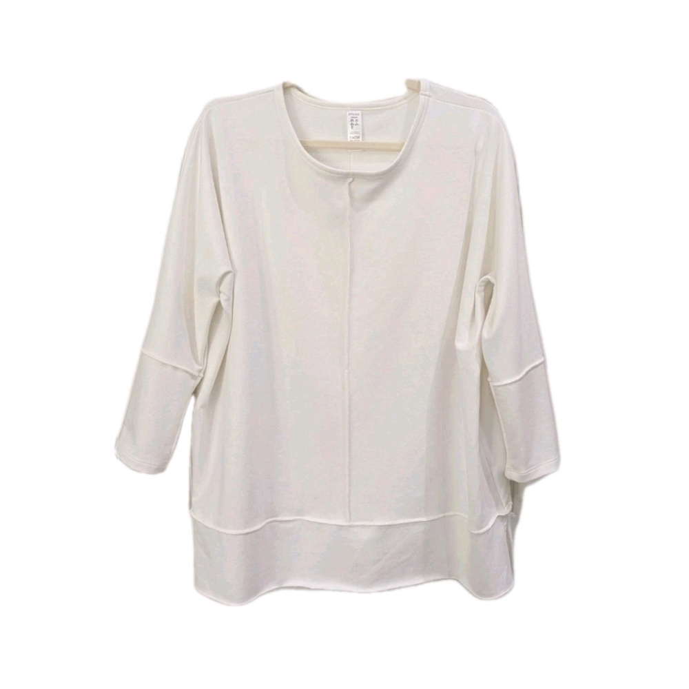 Spanx Womens Perfect Length Dolman Sleeve Tunic Top Medium White Lounge Casual